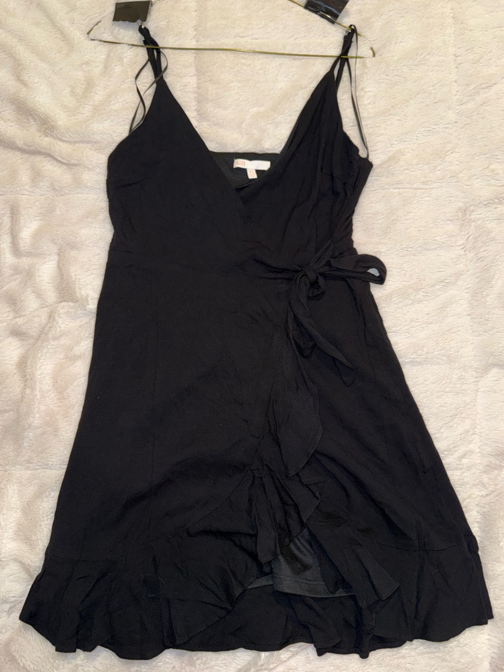 Black Tie wrap mini dress